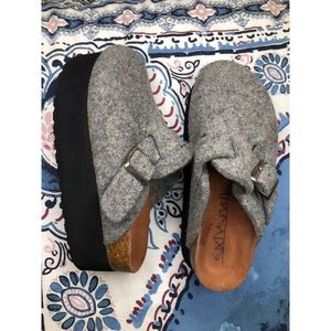 Sixtyseven Anthropologie grey wool felt platforms 37